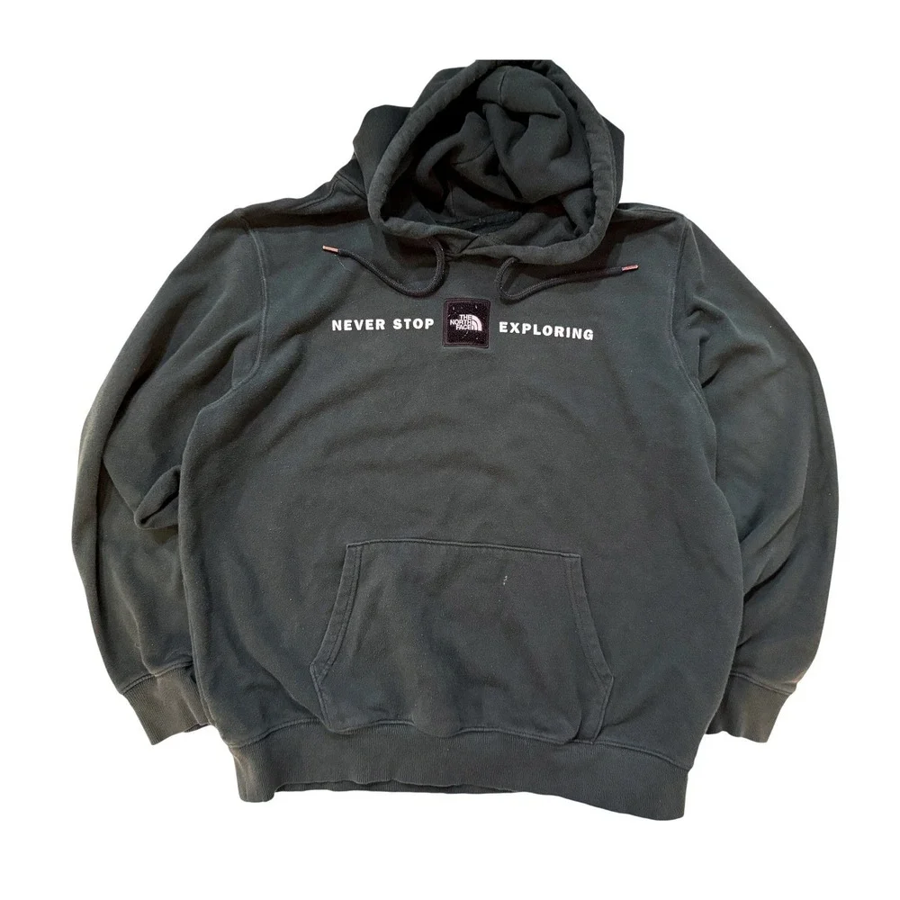 The North Face Pullover Hoodie Mens Large Green 3D Patch‎ Outdoor Streetwear